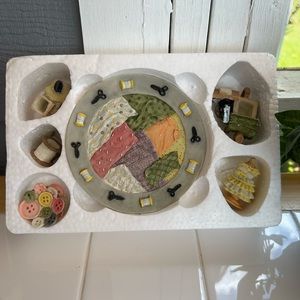 Wongs International Trading Miniature Sewing Tea Set Polystone 1995 NIB